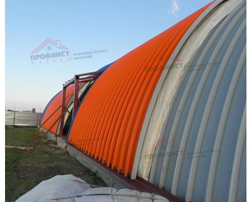 Профнастил H114ПГ-0.65, для бескаркасных ангаров, окрашенный, цена за пог.м.