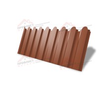 Профнастил фигурный С20 - 0,45 Окрас - Б, ПЭ с пленкой RAL 8004 терракота.