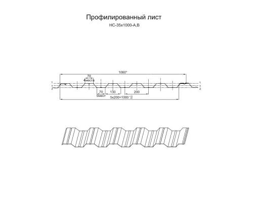 Профнастил НС35-0.5, Ширина-1000, ECOSTEEL Кирпичная Кладка Профнастил НС35-0.5, Ширина-1000, ECOSTEEL Кирпичная Кладка
