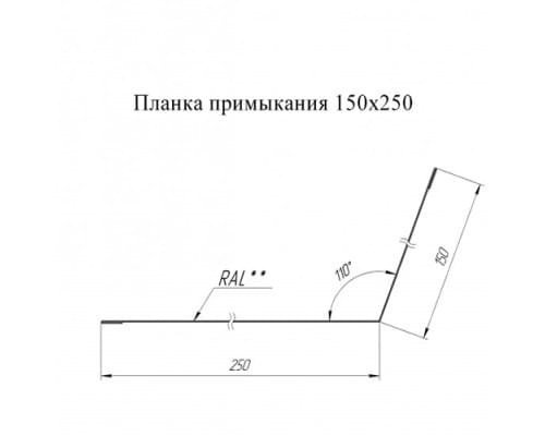 Планка примыкания 150х250 0,45 Drap