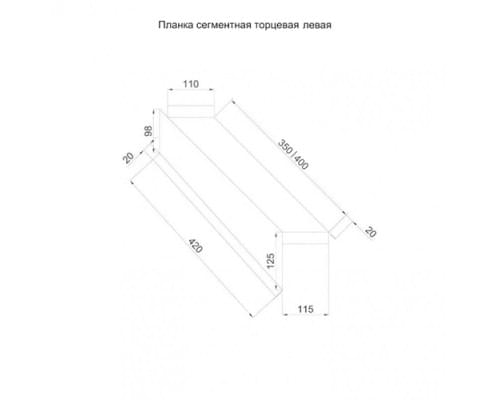 Планка торцевая сегментная 20мм Левая 0,45 Drap