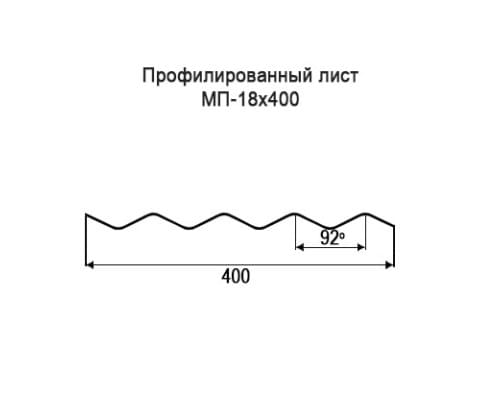 Профнастил МП18 с нестандартной шириной 0,40 м толщина 0,6 оцинкованный Профнастил МП18 с нестандартной шириной 0,40 м толщина 0,6 оцинкованный