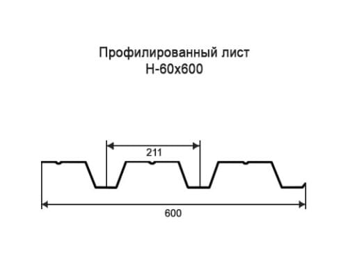 Профнастил Н60 с нестандартной шириной 0,60 м толщина 0,35 оцинкованный Профнастил Н60 с нестандартной шириной 0,60 м толщина 0,35 оцинкованный