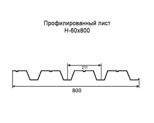 Профнастил Н60 с нестандартной шириной 0,80 м толщина 0,7 оцинкованный Профнастил Н60 с нестандартной шириной 0,80 м толщина 0,7 оцинкованный