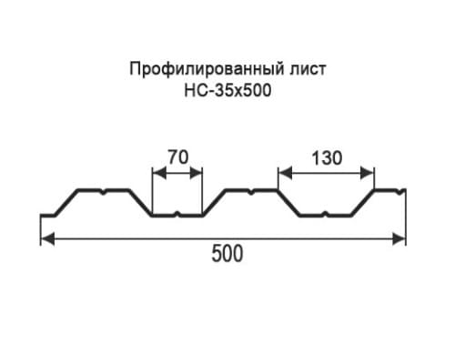 Профнастил НС35 с нестандартной шириной 0,50 м толщина 0,35 окрашенный Профнастил НС35 с нестандартной шириной 0,50 м толщина 0,35 окрашенный