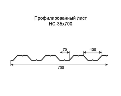 Профнастил НС35 с нестандартной шириной 0,70 м толщина 0,35 оцинкованный Профнастил НС35 с нестандартной шириной 0,70 м толщина 0,35 оцинкованный
