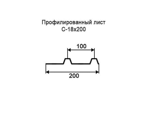 Профнастил С18 с нестандартной шириной 0,20 м толщина 0,6 оцинкованный