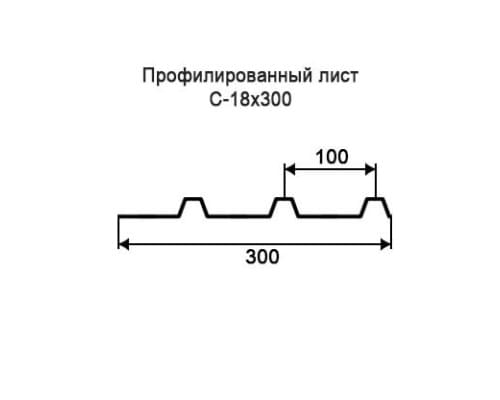 Профнастил С18 с нестандартной шириной 0,30 м толщина 0,45 оцинкованный Профнастил С18 с нестандартной шириной 0,30 м толщина 0,45 оцинкованный