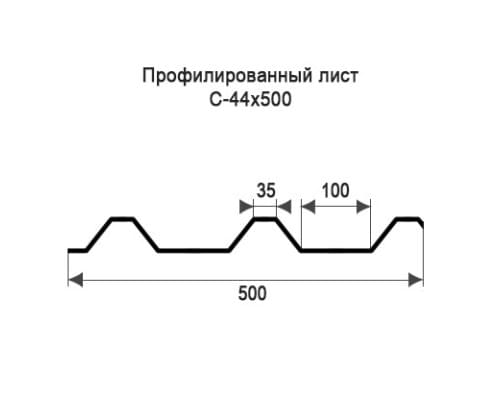 Профнастил С44 с нестандартной шириной 0,50 м толщина 0,35 оцинкованный Профнастил С44 с нестандартной шириной 0,50 м толщина 0,35 оцинкованный
