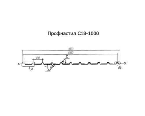 Профнастил окрашенный С18-1000-0.45 цена за м2