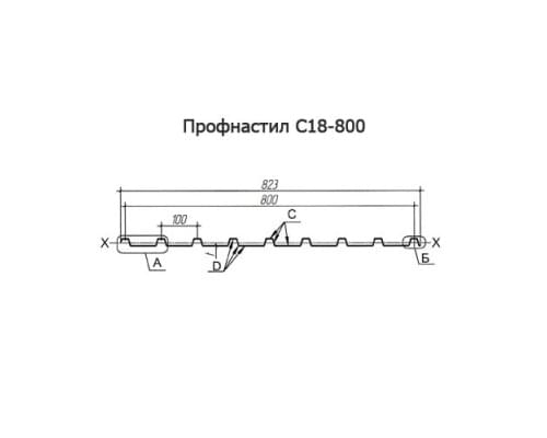 Профнастил окрашенный С18-800-0.4 цена за пог.м