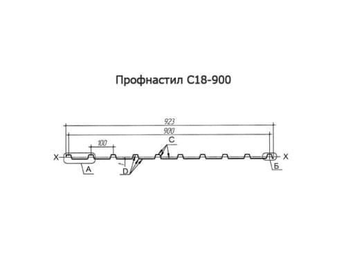 Профнастил окрашенный С18-900-0.7 цена за м2