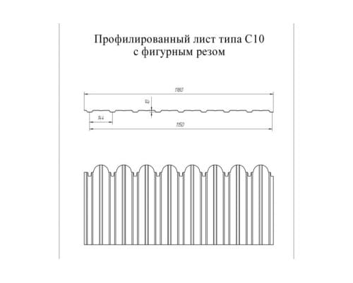 Профнастил фигурный С10 - 0,45 Окрас - Б, Print Elite с пленкой Antique Wood.