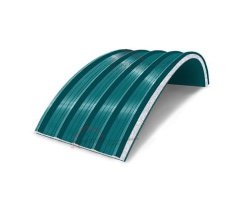 Арочная сэндвич-панель с пенополистиролом, ширина 1000 мм, толщина 10 мм, 0.5/0.5, Текстурированный полиэстер Арочная сэндвич-панель с пенополистиролом, ширина 1000 мм, толщина 10 мм, 0.5/0.5, Текстурированный полиэстер