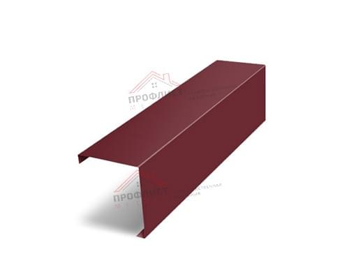 Декоративная накладка на столб угловая жалюзи Milan,Tokyo 0,5 Satin с пленкой RAL 3005 красное вино