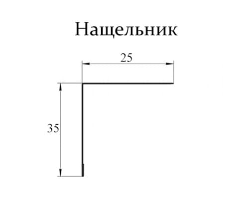 Нащельник (для калиток и ворот) 25х35 жалюзи Milan, Tokyo, Palermo 0,45 PE с пленкой RAL 6005 зеленый мох (L1,68)