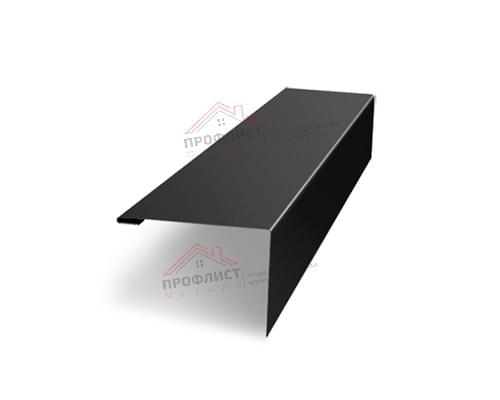 Нащельник (для калиток и ворот) 25х35 жалюзи Milan, Tokyo, Palermo 0,5 Velur RAL 9005 черный (L1,68)