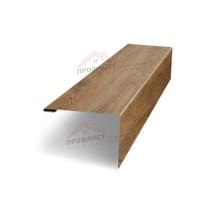 Нащельник (для калиток и ворот) 25х35 жалюзи Milan, Tokyo, Palermo 0,45 Print Elite Antique wood (L1,68)