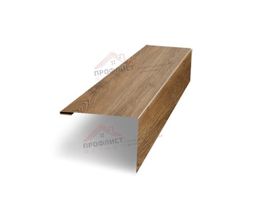 Нащельник (для калиток и ворот) 25х35 жалюзи Milan, Tokyo, Palermo 0,45 Print Elite Antique wood (L1,68)