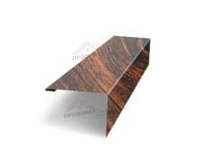 Нащельник (для калиток и ворот) 25х35 жалюзи Milan, Tokyo, Palermo 0,45 Print EliteChestnut Wood (L1,68) (обратная сторона серая)