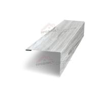 Нащельник (для калиток и ворот) 25х35 жалюзи Milan, Tokyo, Palermo 0,45 Print Elite Snow wood (L1,68)