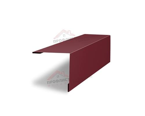 Планка завершающая 50х50 жалюзи Milan 0,5 Satin с пленкой RAL 3005 красное вино