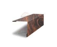 Планка завершающая 50х50 жалюзи Milan 0,45 Print Elite Chestnut Wood (обратная сторона серая)