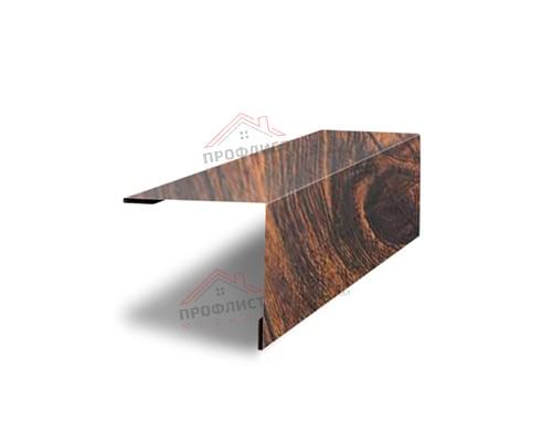 Планка завершающая 50х50 жалюзи Milan 0,45 Print Elite Chestnut Wood (обратная сторона серая)