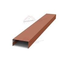 Крепежная планка нижняя Texas 0,5 Satin с пленкой RAL 8004 терракота Крепежная планка нижняя Texas 0,5 Satin с пленкой RAL 8004 терракота