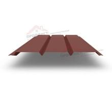 Софит металлический без перфорации 0,45 PE с пленкой RAL 3009 оксидно-красный.