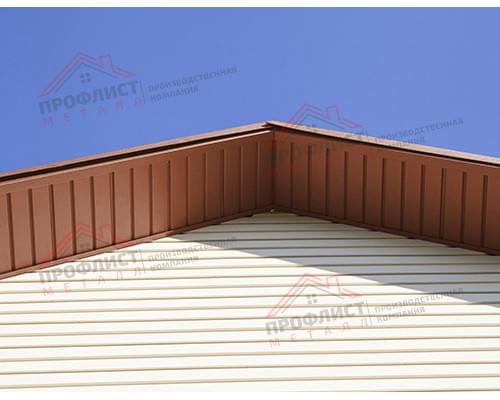 Софит металлический без перфорации 0,5 Satin с пленкой RAL 8004 терракота
