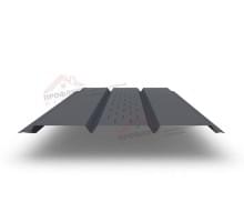 Софит металлический центральная перфорация 0,5 Satin с пленкой RAL 7024 мокрый асфальт Софит металлический центральная перфорация 0,5 Satin с пленкой RAL 7024 мокрый асфальт
