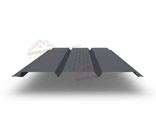 Софит металлический центральная перфорация 0,5 Satin с пленкой RAL 7024 мокрый асфальт Софит металлический центральная перфорация 0,5 Satin с пленкой RAL 7024 мокрый асфальт