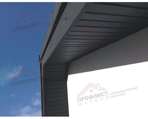 Софит металлический центральная перфорация 0,5 Satin с пленкой RAL 7024 мокрый асфальт Софит металлический центральная перфорация 0,5 Satin с пленкой RAL 7024 мокрый асфальт