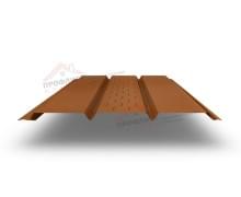 Софит металлический центральная перфорация 0,5 Quarzit с пленкой Cuprum Steel