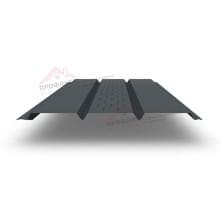 Софит металлический центральная перфорация 0,5 Satin с пленкой RAL 7016 антрацитово-серый
