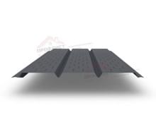 Софит металлический полная перфорация 0,45 Drap ST RAL 7024 мокрый асфальт.
