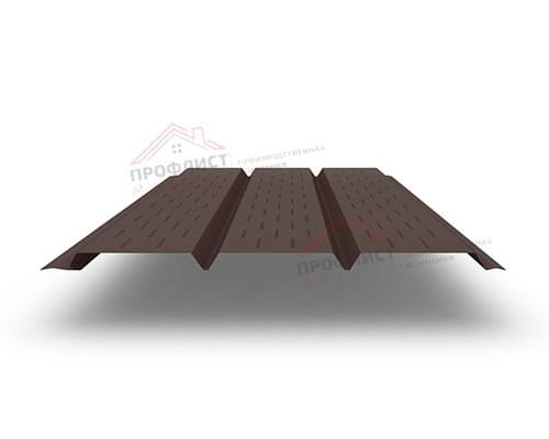 Софит металлический полная перфорация 0,5 Quarzit Pro Matt с пленкой RAL 8017 шоколад Софит металлический полная перфорация 0,5 Quarzit Pro Matt с пленкой RAL 8017 шоколад
