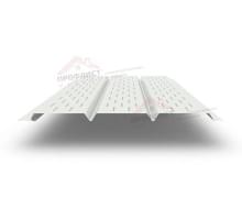 Софит металлический полная перфорация 0,4 PE с пленкой RAL 9003 сигнальный белый.
