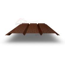 Софит металлический полная перфорация 0,45 Print Elite с пленкой Choco Wood.