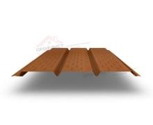 Софит металлический полная перфорация 0,5 Quarzit с пленкой Cuprum Steel