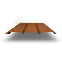 Софит металлический полная перфорация 0,5 Quarzit с пленкой Cuprum Steel