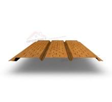 Софит металлический полная перфорация 0,45 Print Elite с пленкой Golden Wood.