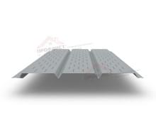 Софит металлический полная перфорация 0,5 GreenCoat Pural matt с пленкой RR 21 светло-серый (RAL 7040 серое окно)