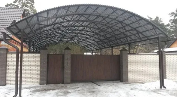 Арочная кровля из профнастила